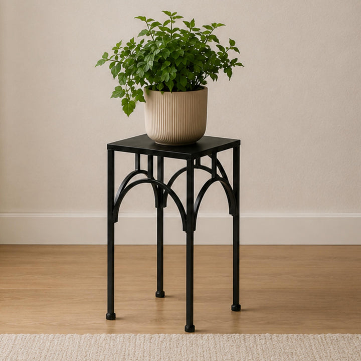 DanDiBo Blumenhocker Metall Schwarz Eckig Blumenständer Beistelltisch 96449 Blumensäule Pflanzenhock