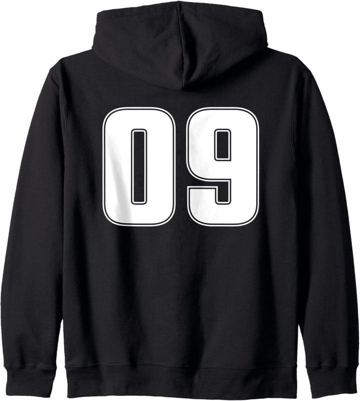 Nummer 09 Zero 9 Jahr 2009 Sport Trikot #09 vorne und hinten Kapuzenjacke