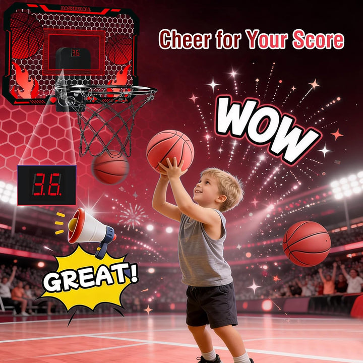 Indoor-Basketballkorb für Kinder, Halterung über der Tür, Anzeigetafel - Geschenke für 4-12 jährige