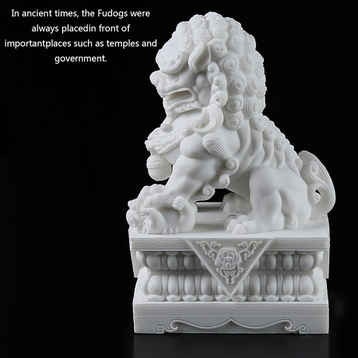 FOO Dogs Löwenstatue aus Stein,Feng Shui Schutzlöwe für Haustür, Garten & Aussendekoration, Asiatisc