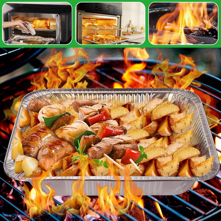 SENENQU 30 Stück Grill Aluschalen Gross 3500ML, Grillschalen Aluminium 32,5 x 26 x 6 cm, Einweg Alum