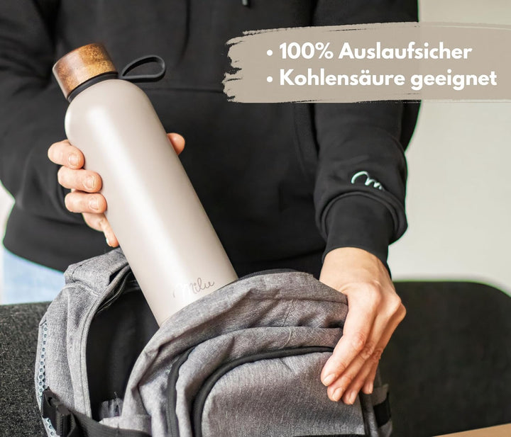 Milu Thermosflasche 1L Isolierte Edelstahl Thermo Trinkflasche Thermoskanne Auslaufsichere Isolierfl