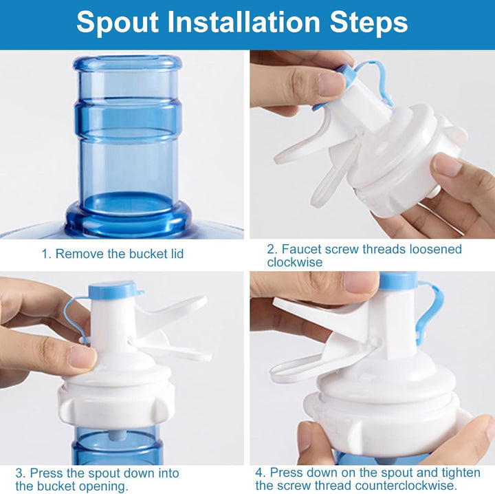1 Stück Wasserflaschenregal, 3-5 Gallonen Wasserkrug Ständer und 1 Dispenser Ventile, Rutschfestes T