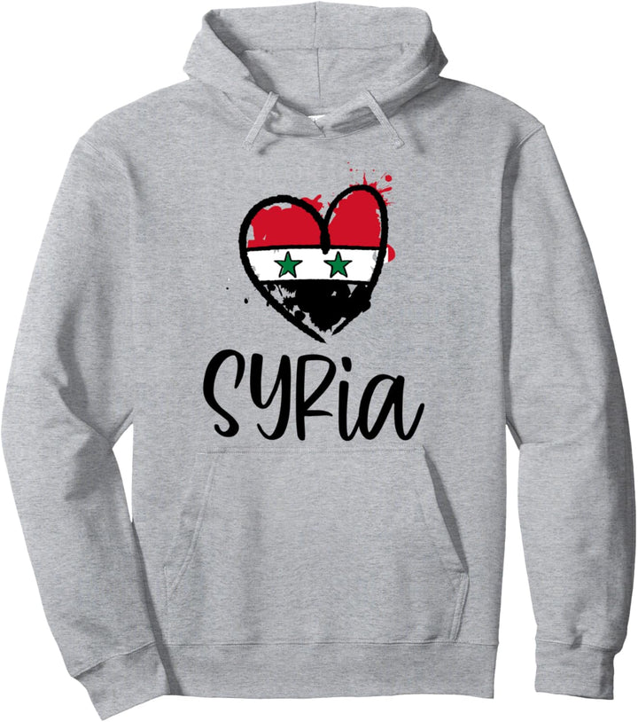 Syria Heart Art Flag Cute Western Asian Arabic Syrian Gift Pullover Hoodie