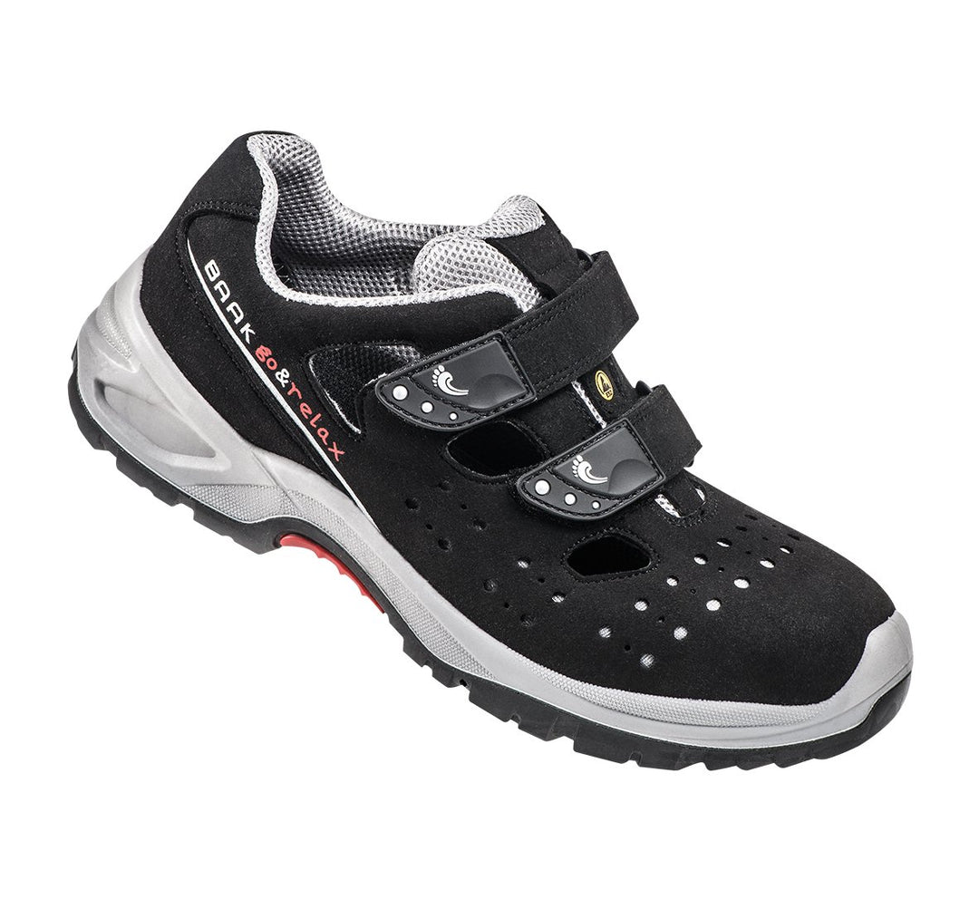 BAAK Sicherheitssandalen S1P "Hardy" Industrial - Go&Relax. 1 Stück. 43. Schwarz/Weiss. 7227N 43 EU,