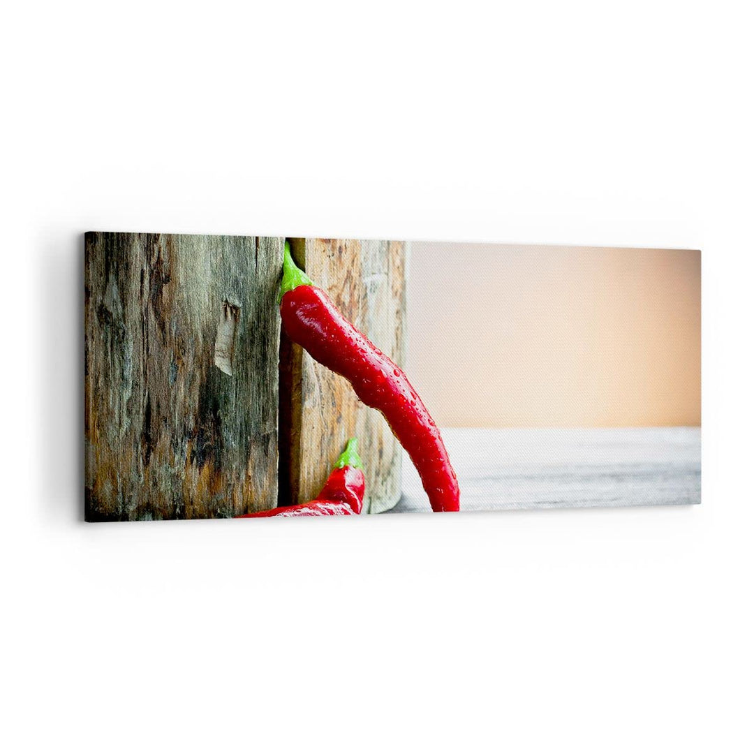 Wandbilder Dekoration Wohnzimmer Chili Gewürz Gemüse Panorama Bilder auf Leinwand 120x50cm Leinwandb