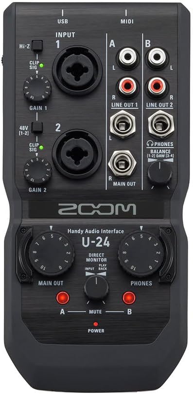 ZOOM U-24 Handy Audio Interface Schwarz, Schwarz