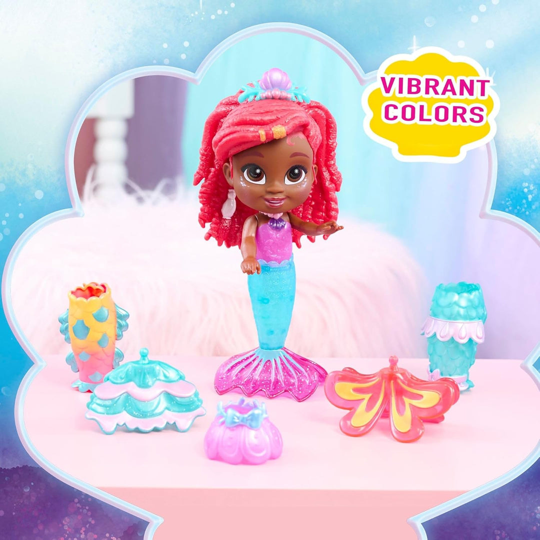 Just Play Disney Junior Pop Tails Arielle-Puppe, 17,8 cm gross, mit Zubehör, 9-teilig, Kinderspielze