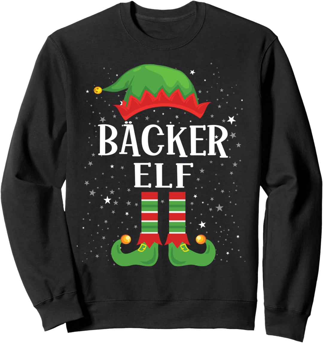 Bäcker Elfe Outfit Weihnachten Familie Elf Christmas Sweatshirt
