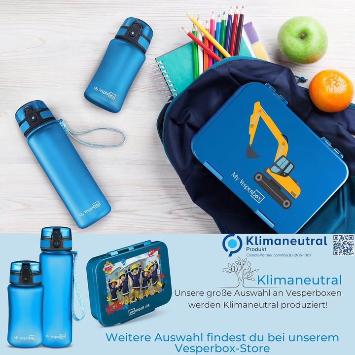 My Vesperbox® Trinkflasche Kinder [500ML] - Wasserflasche Kohlensäure Geeignet & Auslaufsicher - Wat