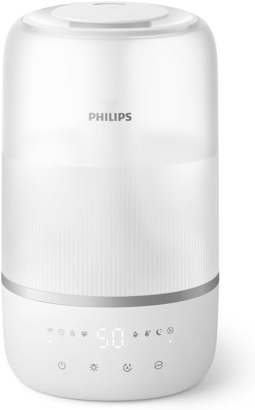 Philips Smart Humidifier - kompakt und dennoch leistungsstark mit himmelhohem Nebel, Aromatherapie,