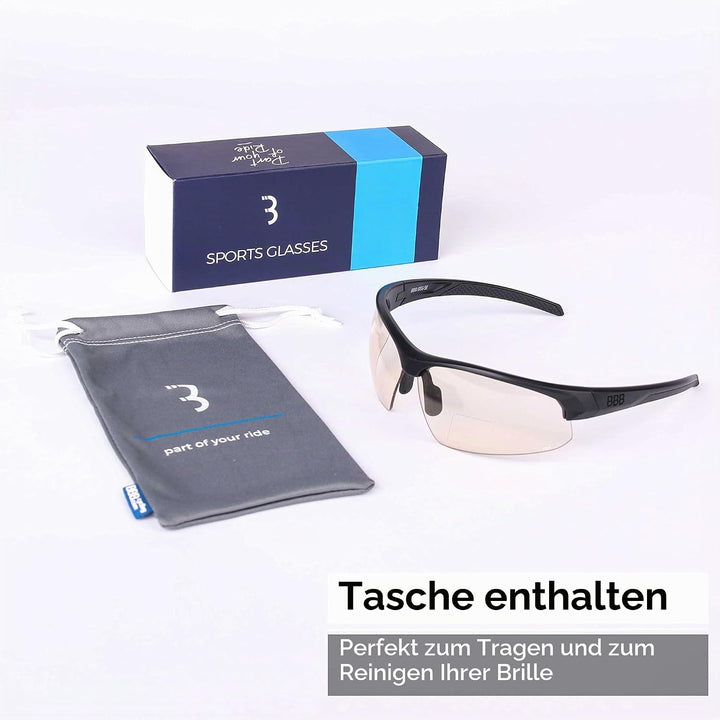 BBB Cycling Sportbrille mit Leseteil für Weitsichtige Sehstärke Sonnbrille mit Photochromatic Gläser