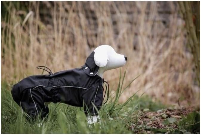 Kerbl Pet Regenmantel Manchester, Hundejacke, Hundemantel, schwarz, 40cm, Polyester, Hunde, mit Bein