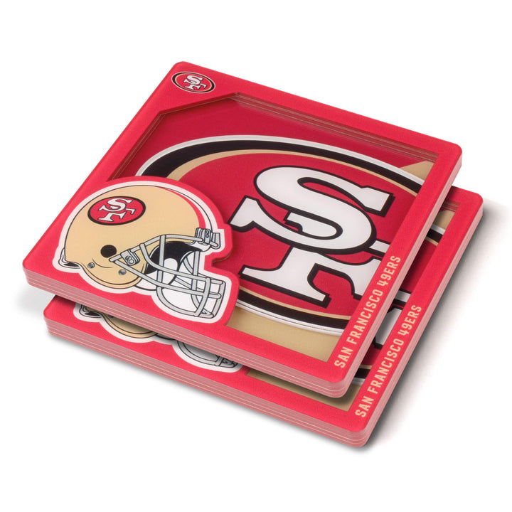 YouTheFan Logo-Serie San Francisco 49ers Untersetzer aus der 3D, Teamfarben, 4" x 4" San Francisco 4