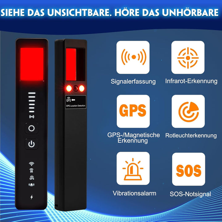 Versteckter Kamera Detektor - Wanzen Detektor - und Abhörgerätedetektor, GPS Tracker Finder, Anti-Sp