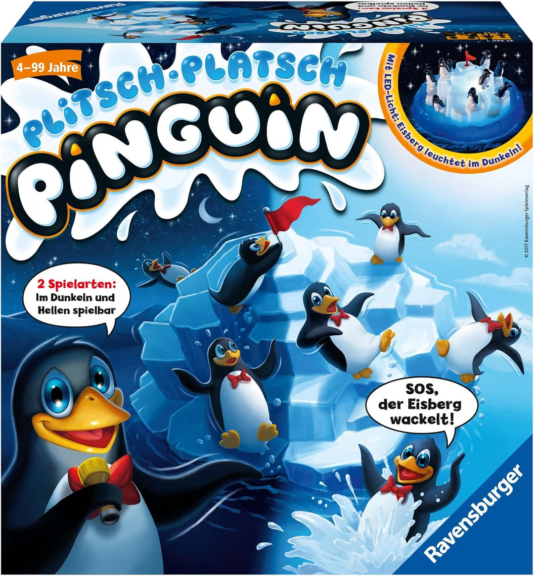 Ravensburger 21325 - Plitsch Platsch Pinguin - grosser Spielspass mit Geschicklichkeitsfaktor für Ki