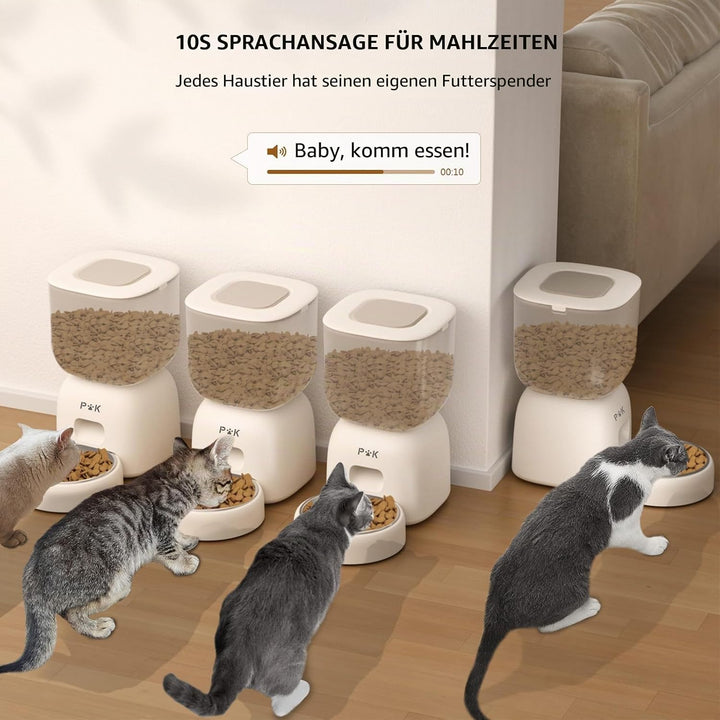 PUPPY KITTY Futterautomat Katze, 180 Tage Lange Batterielebensdauer, Leicht zu reinigen, 10S Spracha