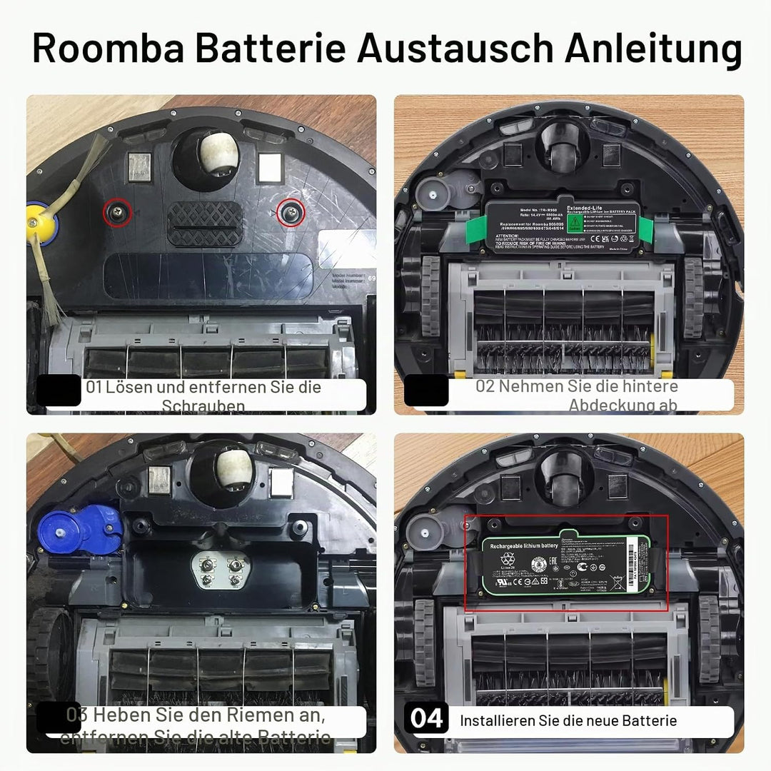 26Wh 1800LI Akku für iRobot Roomba 500 580 595 600 670 680 700 800 900 610 671 675 677 685 690 691 6