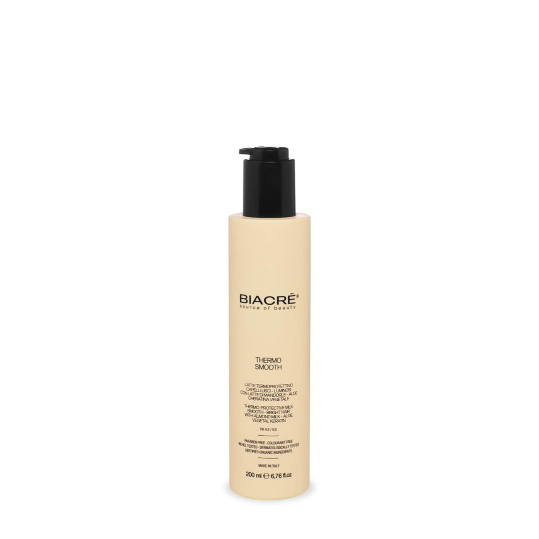 THERMO SMOOTH Glättungsmilch Hitzeschutz für krauses Haar Biacrè 200 ml pflegend feuchtigkeitsspende