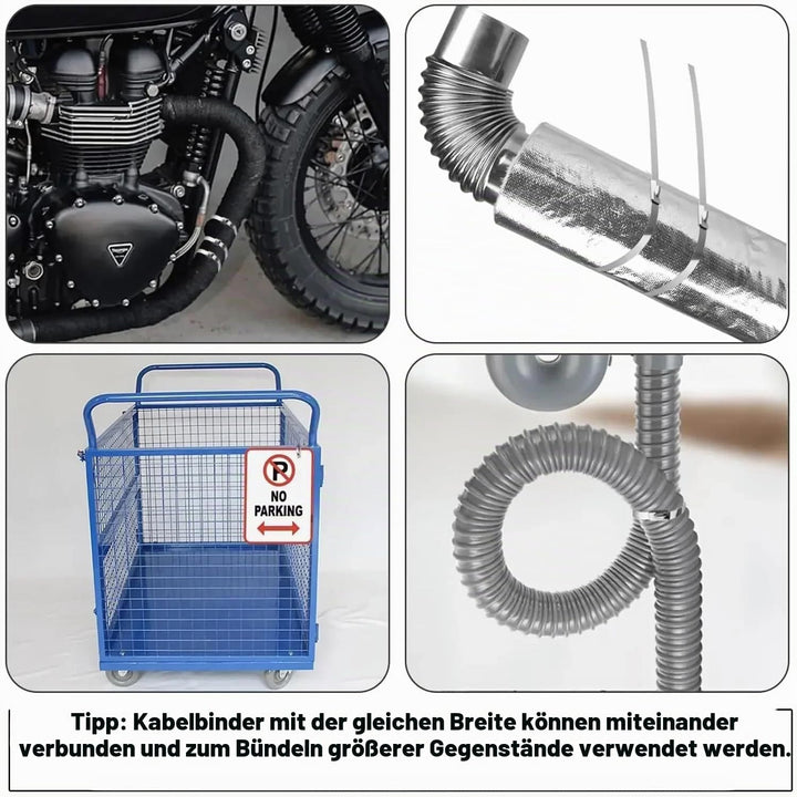 Edelstahl Kabelbinder Lang 500 x 7,9mm, 50 Stück Kabelbinder Metall uv Beständig, Abnehmbar Stahl, f