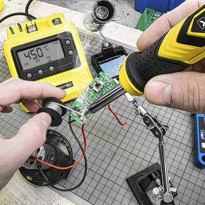 TROTEC Digitale Lötstation PSIS 10-230V Lötkolben Set, Lötset für Schule Labor Hobbylöten