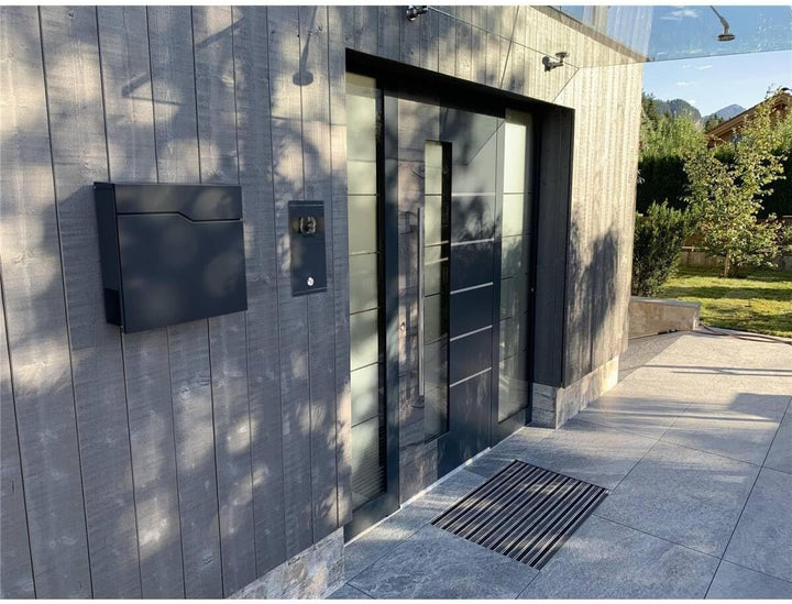 Metzler Briefkasten pulverbeschichtet in Anthrazit RAL7016 - Wandbriefkasten mit Zeitungsfach - Post