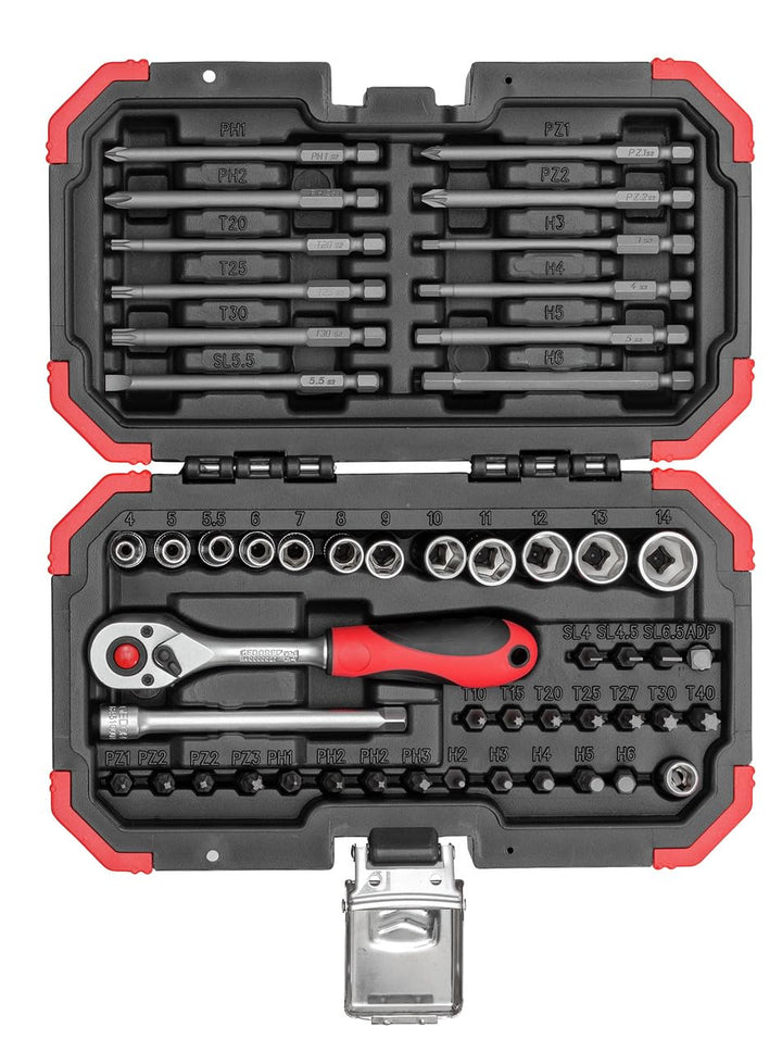 GEDORE red Bit-Satz 1/4 Zoll 51-teilig (PH, PZ, TX, IN, SL), inkl. Lang-Bits