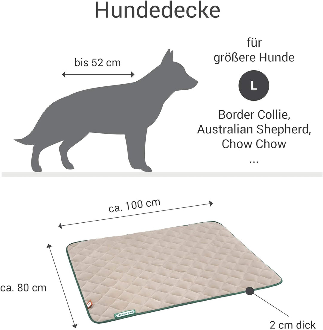 Doctor Bark Hundedecke Fleece Wendedecke - Flauschige, robuste Hundematte für grössere Hunde. waschb