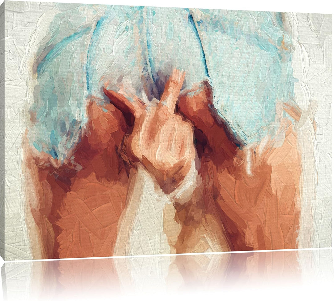 Pixxprint Frau in sexy Pose als Leinwandbild/Grösse: 100x70 / Wandbild/Kunstdruck/fertig bespannt, 1