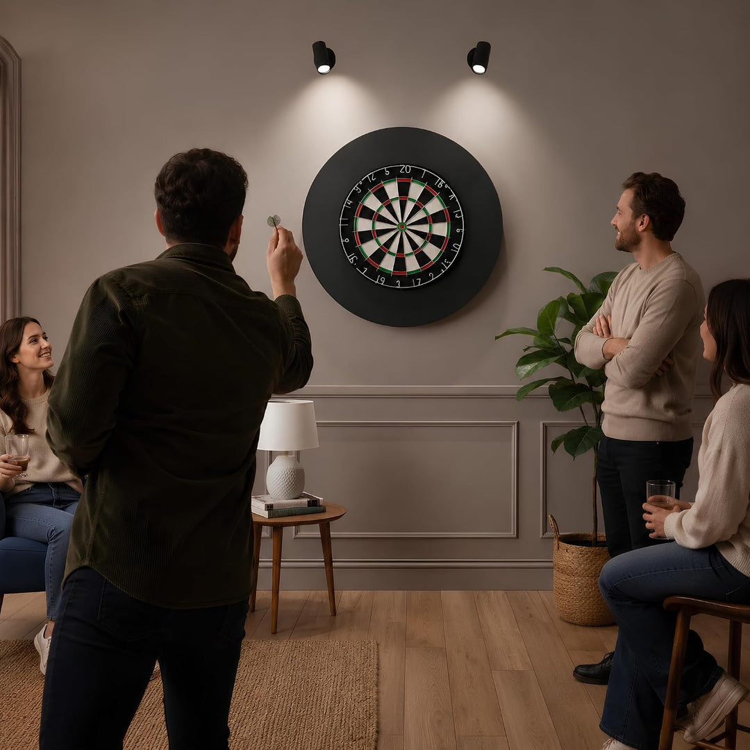 Peakridge® Dartboard Surround 4-teilig – Schutzring für Standard-Dartscheiben, Eva Wandschutz, einfa