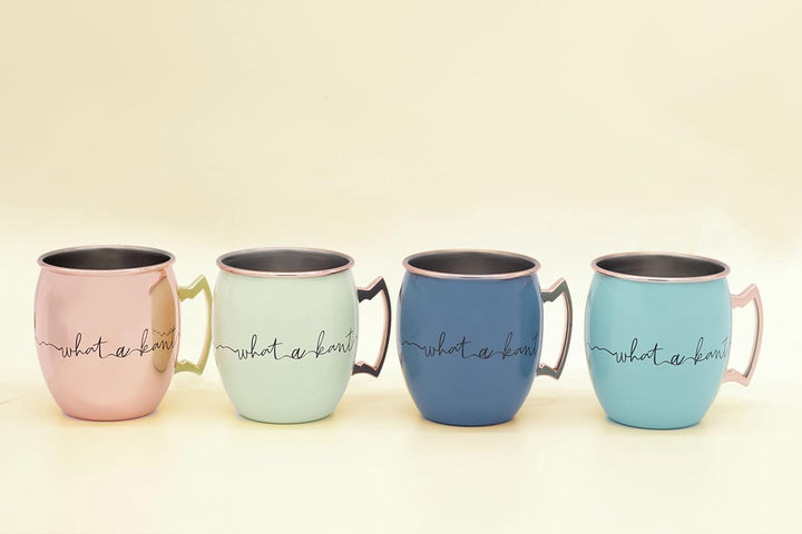 Whatakant - Moscow Mule Becher Set - 2er Grossschot in Mintgrün - 550 ml nachhaltige Kupferbecher un