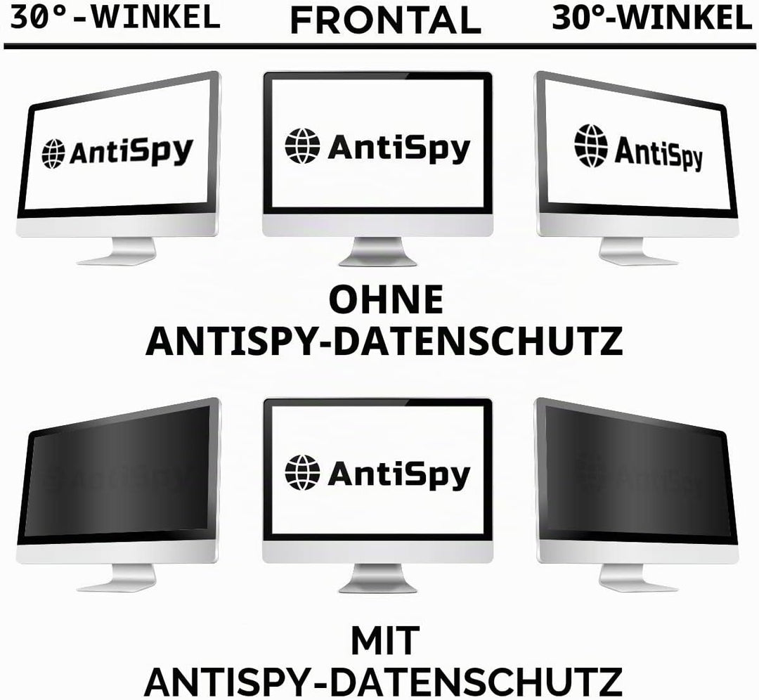 20.1" (16:10) Blickschutzfolie für Monitor – alle Zoll Grössen | geeignet für Apple i-Mac, Dell, Len
