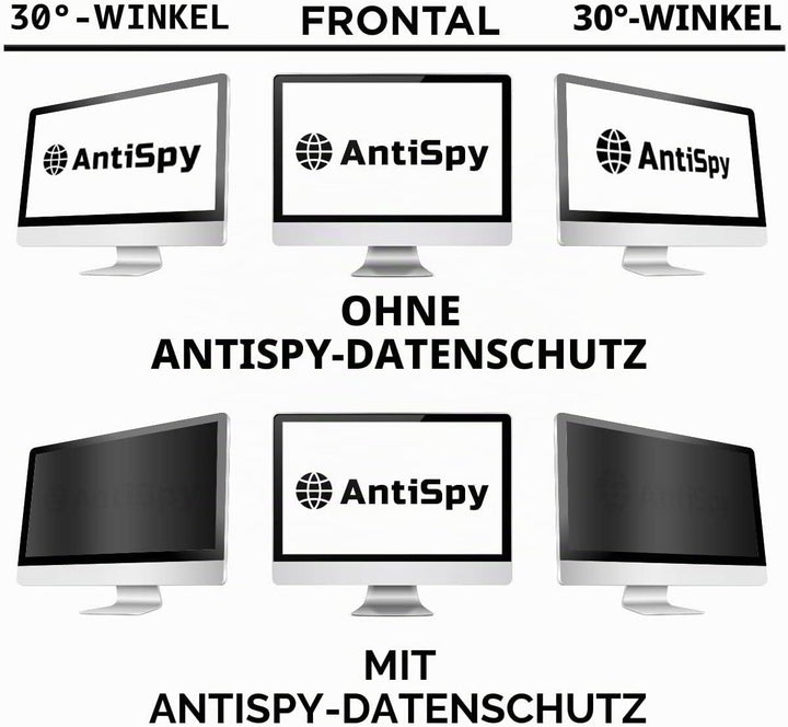 20.1" (16:10) Blickschutzfolie für Monitor – alle Zoll Grössen | geeignet für Apple i-Mac, Dell, Len