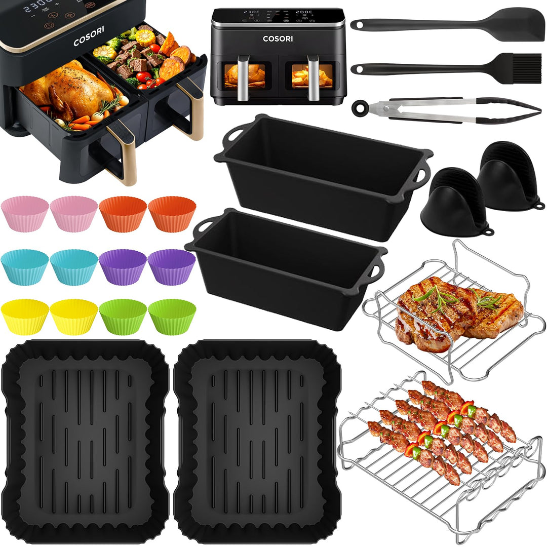 Airfryer Zubehör für COSORI Heissluftfritteuse Zubehör Dual Zone 8.5 L,Wiederverwendbares Airfryer Z