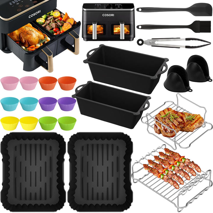 Airfryer Zubehör für COSORI Heissluftfritteuse Zubehör Dual Zone 8.5 L,Wiederverwendbares Airfryer Z