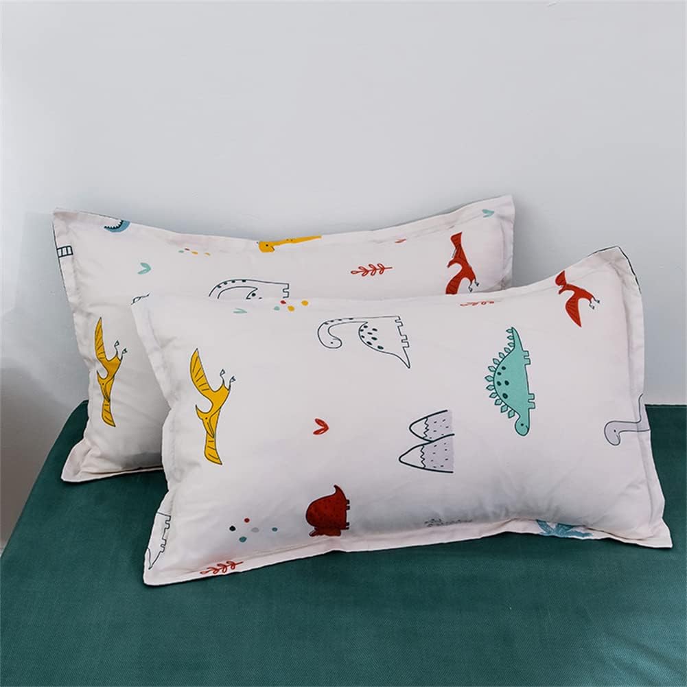 Koudi Dino Bettwäsche 155x220cm 2Teilig Jungen Mädchen Bettwäsche Cartoon Dinosaurier Muster Wendebe