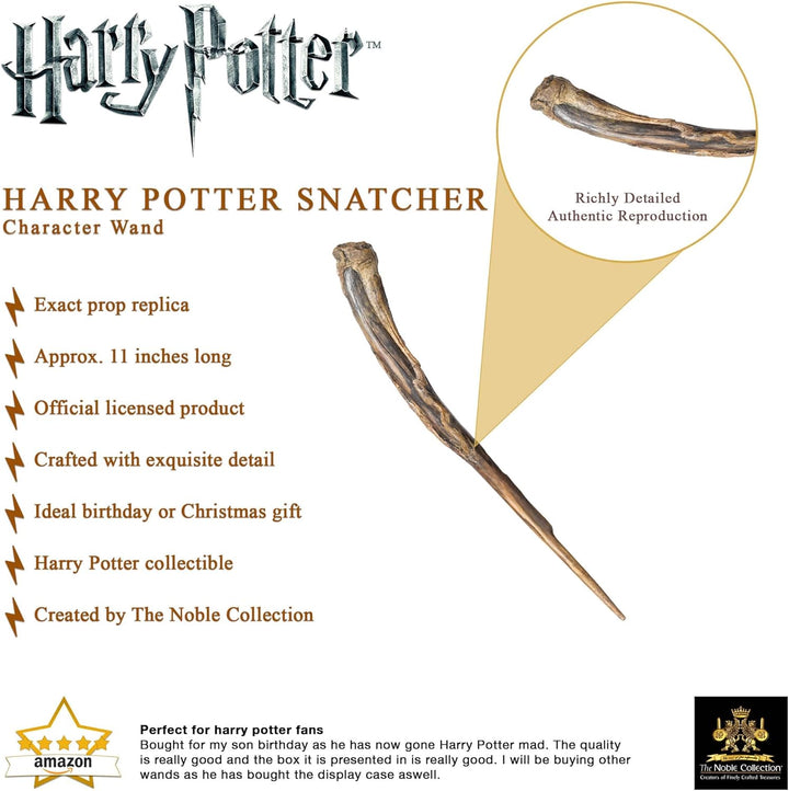 The Noble Collection - Harry Potter Snatcher Character Wand - 11in (29cm) Wizarding World Wand with