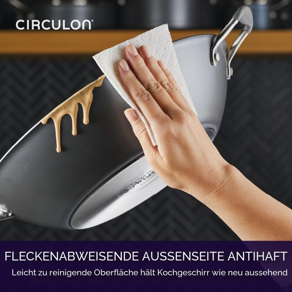 Circulon Scratch Defense Wok Antihaft 36cm – Induktionsgeeigneter Wok mit extremer Antihaftbeschicht
