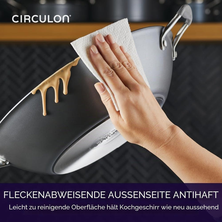 Circulon Scratch Defense Wok Antihaft 36cm – Induktionsgeeigneter Wok mit extremer Antihaftbeschicht
