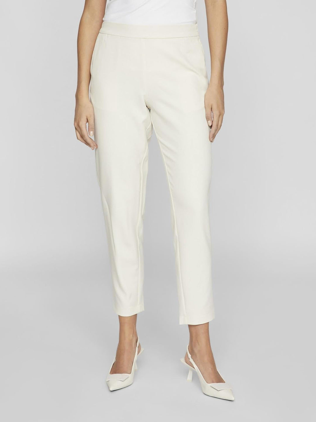 Vila Female Cropped Hose VICARRIE Mid-Rise 38 Birch, 38 Birch