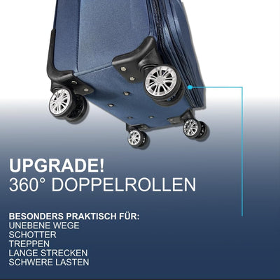 MY TRAVEL BAG Stoff Reisekoffer Trolley Erweiterbar mit Zwillingsrollen (M/L/XL/XXL oder 4er Set) We