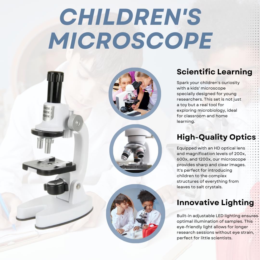 COIL Kindermikroskop für Kinder - Wissenschaftliches Lernspielzeug, Digital Mikroskop Kinder 200x, 6