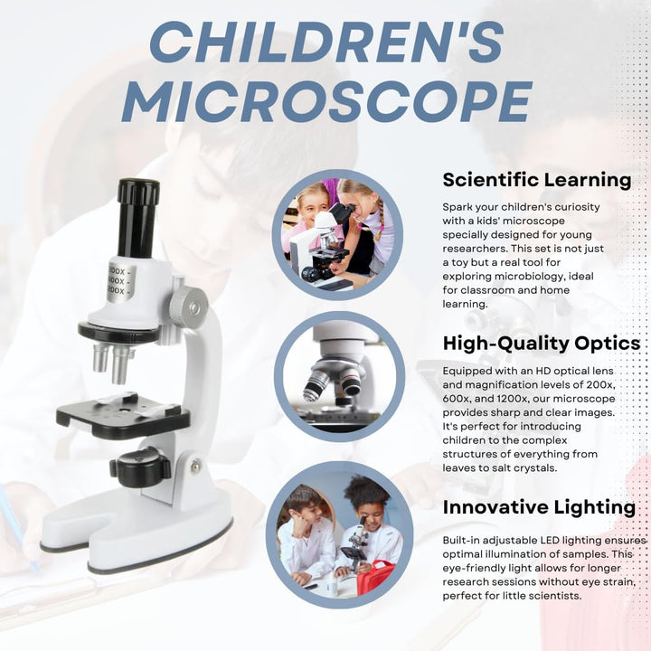 COIL Kindermikroskop für Kinder - Wissenschaftliches Lernspielzeug, Digital Mikroskop Kinder 200x, 6