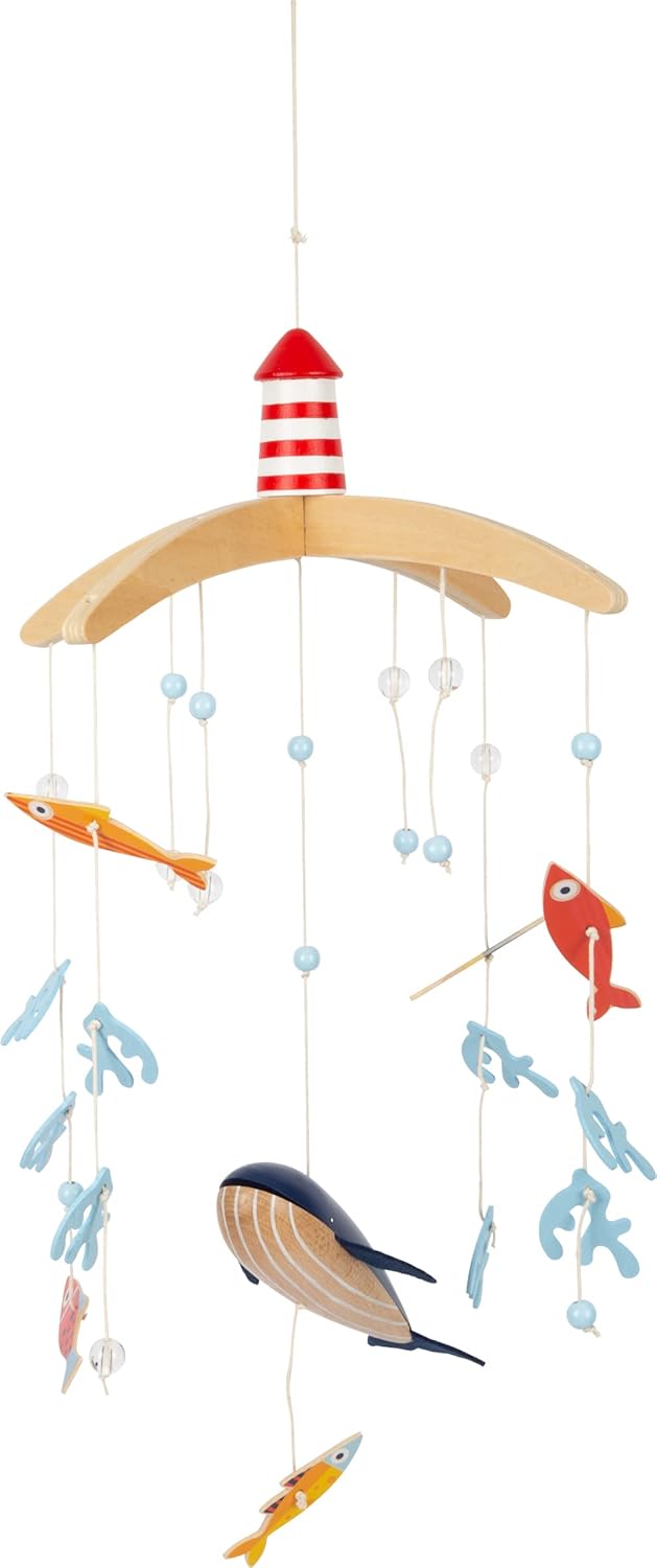 small foot Mobile "Grosser Ozean" aus Holz, 3D-Mobile im maritimen Look, ideal für Kleinkinder und B