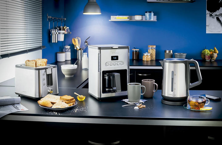 Krups KH442D Control Line Premium Toaster | Edelstahl | 2 kurze Schlitze für 2 Scheiben | Brötchenau