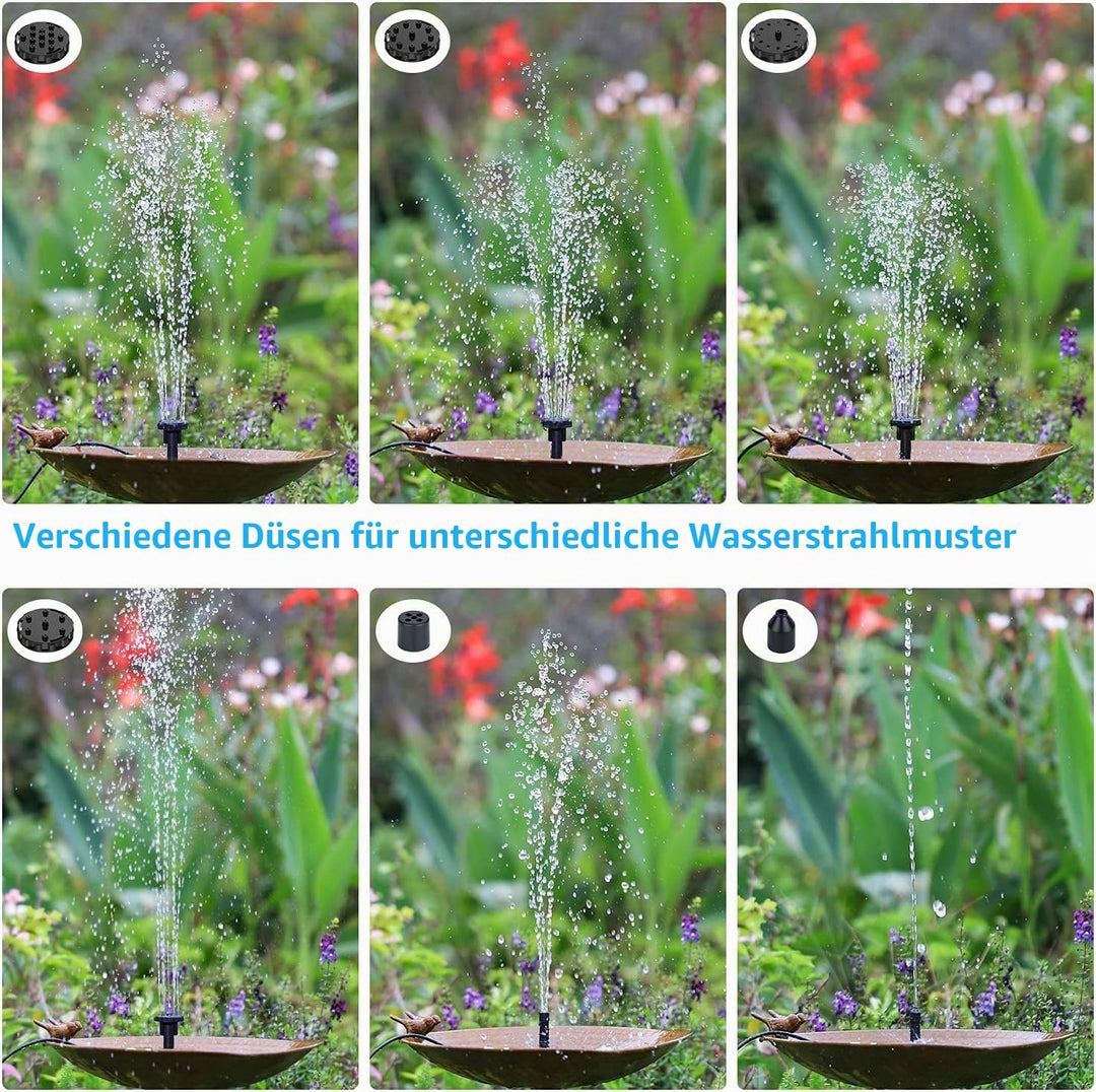 AISITIN 2PCS Solar Springbrunnen für Aussen 2.5W, Solarbrunnen für Draussen Upgrade Solarbrunnen mit