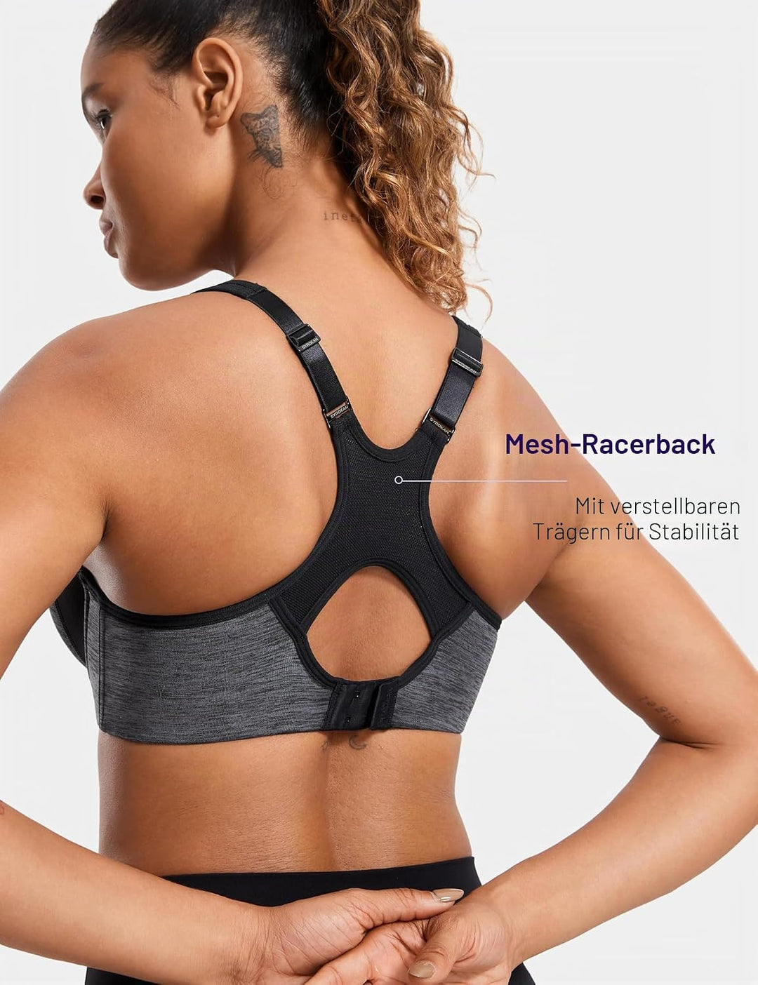 SYROKAN Damen Sport BH Starker Halt- Bügel Push Up Ringerrücken Gepolstert Fitness BH 70B Dunkle Blu
