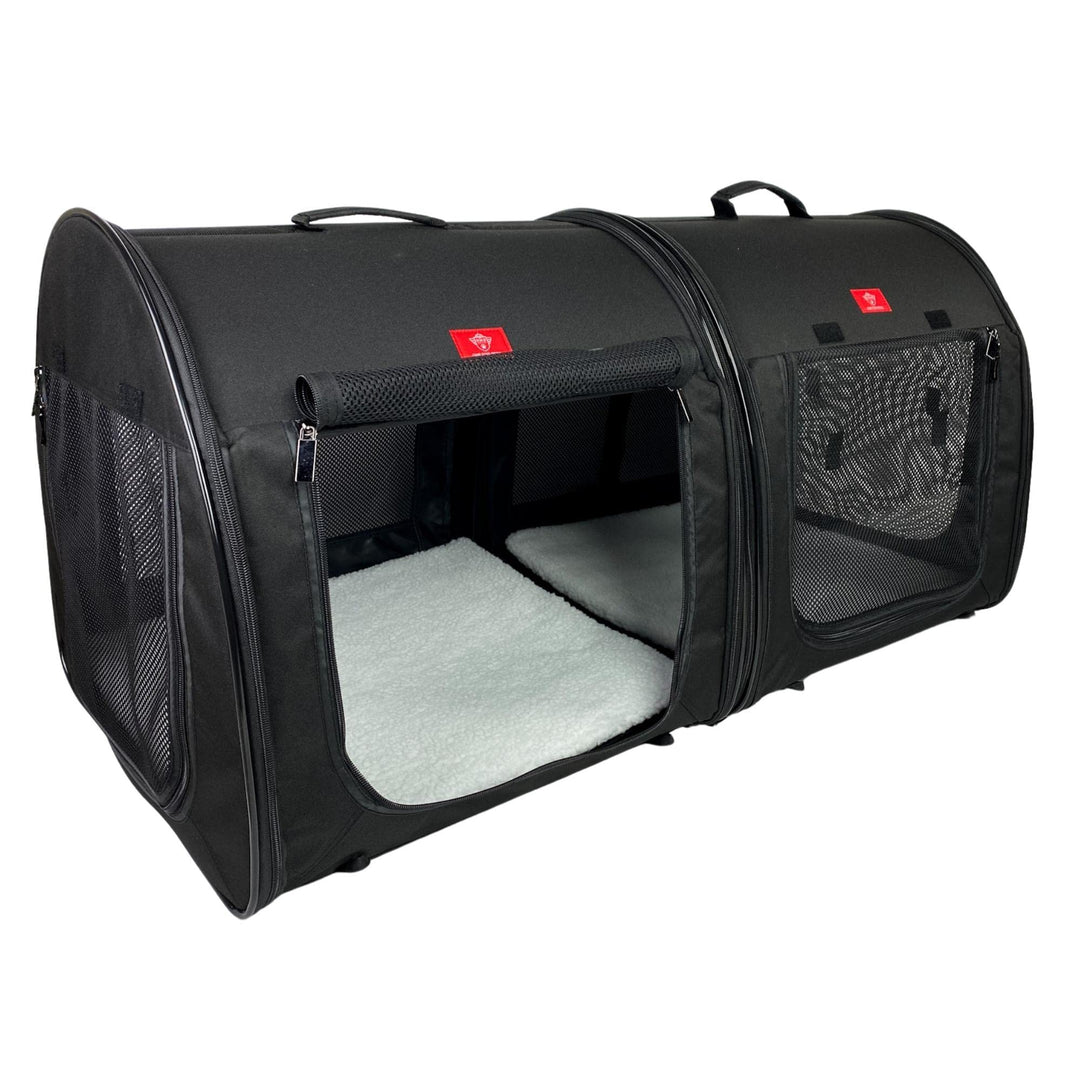 One für Haustiere Stoff Tragbarer Hundehütte, 2-in-1-Double, schwarz schwarz L 99 x B 51 x H 51 cm,