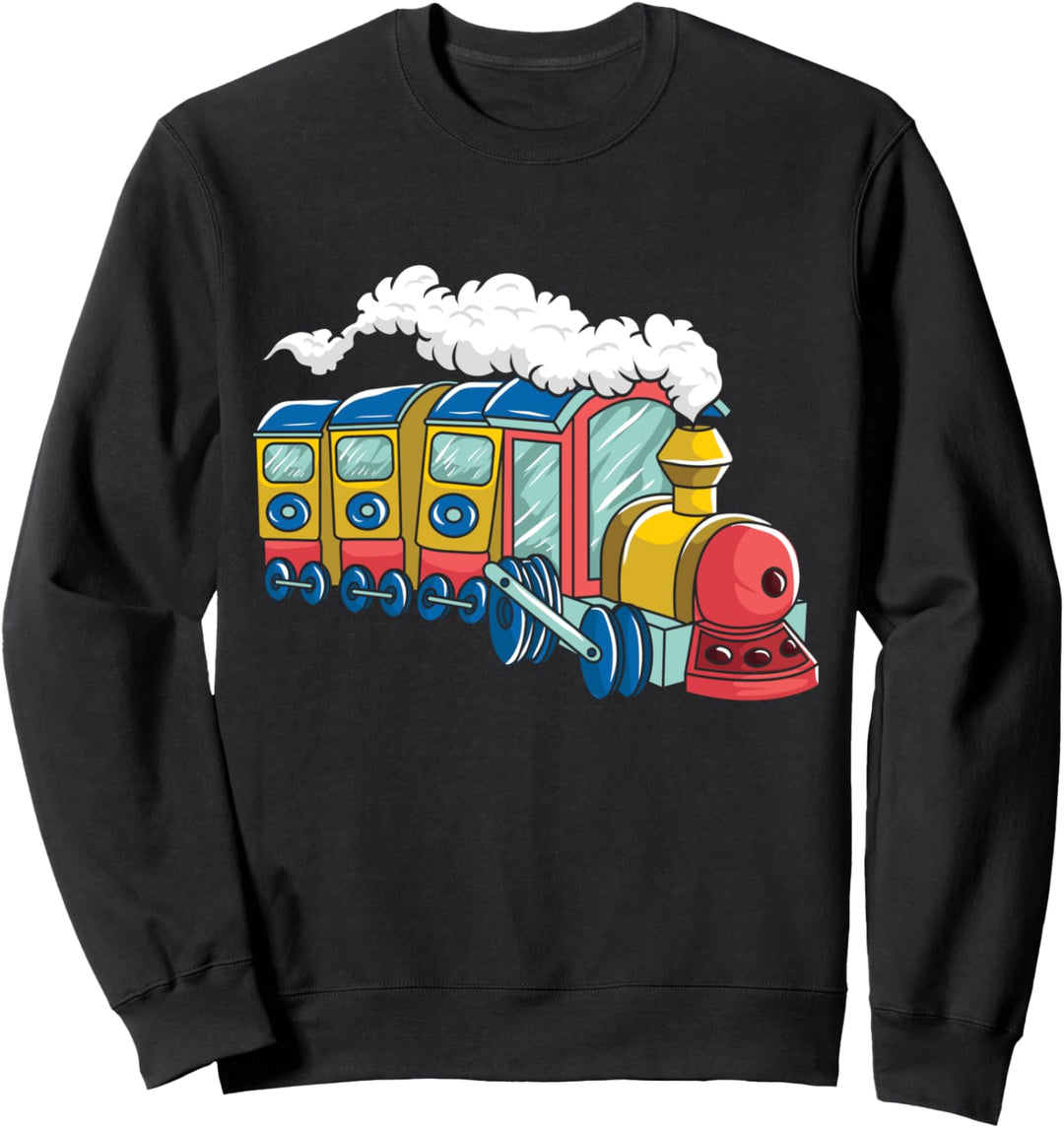 Cartoon Dampflokomotive I Kinder Zug I Eisenbahn Dampflok Sweatshirt