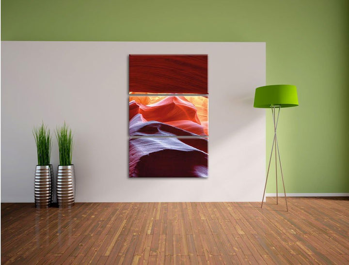 Pixxprint Antelope Canyon Arizona als Leinwandbild/Grösse: 3 Teilig (120x80) cm/Wandbild/Kunstdruck/